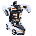 Miniatyrbild 3 av 8: Omvandlande bil leksak slagtålig dubbel tröghet robust hållbar robot bil leksak för barn pojkar vit och svart