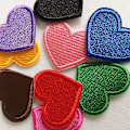 Miniatyrbillede 3 af 4: Hjerteformede Patches til Tøj, Jakker, Hatte, Rygsække, Jeans - Sæt af 9