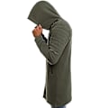 Miniatyrbillede 3 af 5: Hætte Zip-Up Lang Frakke til Mænd L Army Grøn