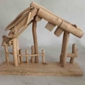 Miniatyrbillede 5 af 5: Juledekorationer Krybbespil Træstald til Udendørs Julekrybbe