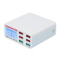 Miniatyrbillede 3 af 8: QC3.0 Flere USB Vægoplader 6 Muti Port USB Adapter Strømstik Hurtig Opladning Blok Cube med LED Display 100‑240VUS Stik