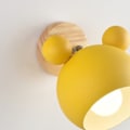 Miniatyrbillede 2 af 5: Væglampe Enkel Tegneserie Model Kvart Butt Sød Smuk Væglampe til Soveværelse Ingen Pære Gul