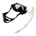 Miniatyrbilde 3 av 8: Justerbart snorklesett for voksne, snorkelbrille og pustetube, snorkleutstyr for voksne til svømmetrening, hvitt