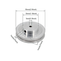 Miniatyrbillede 2 af 5: Gt2 Remhjul 80 Tænder 5mm Hul Remhjul Timing Remhjul Aluminium Legering Reduktionsrem 3d Printer Dele Re