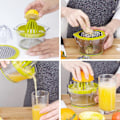 Miniatyrbillede 3 af 5: Manuel Professionel Juicer Frugtpresser Limepresser Med Beholder 400ml, 4 I 1 Tåler Opvaskemaskine, Plast Anti-dryp Filter Mekanisme 1 stk. Juni 6.15