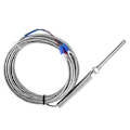 Miniatyrbillede 4 af 8: M8 gevind PT100 platinmodstand termoelement 50 mm probe temperatursensor ledning 0-400 ℃ (5 m)