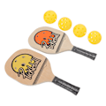 Miniatyrbild 8 av 8: Pickleball-set med träracketar för nybörjare