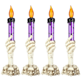 Miniatyrbild 1 av 8: 4 st Halloween Ljusstake Ljus Simulation Flamma Ond Hand Bar Layout Dekoration