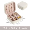 Miniatyrbillede 3 af 5: Bærbar PU Læder Smykke Organizer Rejse Opbevaringsboks med Lås til Ringe Øreringe og Mere