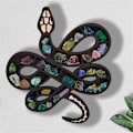 Miniatyrbillede 2 af 5: Kunst Træ Serpentin Krystal Opbevaringsreol Boligindretning A