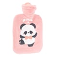 Miniatyrbilde 4 av 8: Varmtvannsflaske 1000ml Anti-eksplosiv Tykk PVC Plysjdesign Lekkasjesikker Gjenbrukbar Vannfylt Håndvarmerpose for Vinter Muskel Smerter Feber Rosa