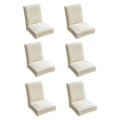 Miniatyrbild 1 av 5: 6-pack Stickade Stolsöverdrag i Ett Stycke för Matsal Stolsöverdrag Skydd Beige