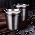Miniatyrbillede 2 af 5: Isoleret Espresso Kopper i Rustfrit Stål - Nemme at Rengøre, Tåler Opvaskemaskine (80ml, Sæt med 2)