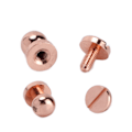 Pikkukuva 8 / 8: 20 sarjan messinkiset niitit, hapettumisenesto, ruusukullanväriset matkatavaroiden rautaosat, käsilaukkujen, kenkien tarvikkeet, koko 8x7 mm