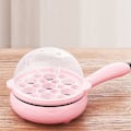 Miniatyrbild 3 av 5: Multifunktionell 2 i 1 äggkokare Non Stick ägg stekpanna äggkokare Automatisk avstängning äggkokare maskin för hem sovsal rosa