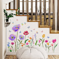 Miniatyrbild 1 av 5: En uppsättning väggdekaler Trädgårdsblommor Växter Fjärilar Väggdekor för Babyflickas Sovrum Vardagsrum Kontor