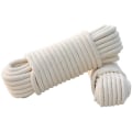 Miniatyrbillede 1 af 5: 6 mm hvid bomuld og polyester flettet reb tøjsnor - 2 x 10 meter