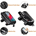 Miniatyrbillede 3 af 5: Cykel Telefon Taske Stel Taske, Vandtæt Cykel Telefonholder MTB Stel Taske Styr Taske Touch Screen til Smartphone Under 6,5 Tommer (Sort)