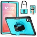 Compatible with Samsung Galaxy Tab S11 Case Hand Strap Stand PC + TPU Tablet Case with Shoulder Strap and Pen Holder LightBlue