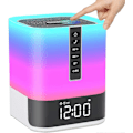 Miniatyrbild 1 av 5: Högtalare Nattlampa, Portabel Högtalare Dimbar Touch Sänglampa Flerfärgad Bordslampa Smart Väckarklocka 2000mAh Stödjer TF/SD-kort Perfekt Present Sovrum