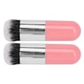 Miniatyrbillede 7 af 8: 2 STK Foundation Brush Bedårende Buttet bærbar makeup børste Blødt Comestic Tool Pink Sølv