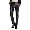 Pikkukuva 1 / 4: Slim Fit Straight Nahkaiset Housut Miehille EU 32 Musta