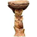 Miniatyrbillede 1 af 5: Harpiks Ugle Fuglebad Eventyrhave Fuglebad Ornamenter Skulpturer Harpiks Traditionelt Fuglebad