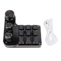 Mini Keypad 9 Tangenter 3 Rattar RGB Bakgrundsbelyst Blå Switch Plug and Play Programmerbar Keypad för Spel Kontor Media