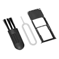 Miniatyrbillede 6 af 8: SIM-kortskuffe Professionel SIM-kortskuffeholder Udskiftning med Eject Pin til Samsung Galaxy A51 A515U Sort