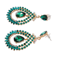 Miniatyrbillede 4 af 8: Vanddråbe Rhinestone Vedhæng Øreringe Elegant Legering Funklende Rhinestone Dangle Øreringe til Bryllup Grøn Mellem KC Guld