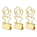 Miniatyrbillede 3 af 8: 100 stk. Mini Binder Clips Blomsterform Stærk Klemmekraft Metal Lang Hale Clips Kontorartikler Guld