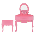 Miniatyrbillede 5 af 8: Dukkehus Sminkebord 1:12 Skala Pink Høj Simulation Lys Farve Mini Sminkebord til 1:12 Dukkehus