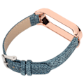 Miniatyrbilde 3 av 8: Denim mønster klokkebånd Retro håndleddsstropper erstatning for Xiaomi Mi Band 6 NFC spenne stilBlå denim gullskall