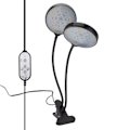 Miniatyrbillede 4 af 8: Plantevækstlys Timing 5 dæmpbare niveauer Vandtæt Dobbelthoved 30W USB-drevet LED plantelampe med klipsbase