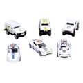 Pikkukuva 2 / 8: 6 kpl poliisiautoleluja 1:64 mittakaavassa Premium-seos Kestävä Pieni kannettava Hieno muotoilu Elävät värit Die-cast-autot
