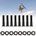 Miniatyrbillede 2 af 8: MS3301-8 aluminiumslegering professionel holdbar 25 mm skateboard søm med møtrik tilbehør Sort