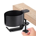 Miniatyrbillede 6 af 8: Under Desk Hovedtelefon Stativ 360 Graders Rotation Desktop Vandkop Opbevaring Mount til Kontor Sort