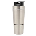 Miniatyrbilde 5 av 8: Shakerflaske i rustfritt stål, proteinshaker med skala, bærbar shakerkopp med visp for proteinblanding, pre-workout, sølv, 600 ml