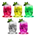 Miniatyrbild 2 av 8: Transparent självlysande glasunderlägg Rund LED-koppmatta Dricksglas Lysande matta