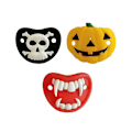 Miniatyrbillede 2 af 5: Halloween-tema Baby Sutte - Græskar, Skelet og Vampyr Tænder Former (3stk)