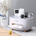 Miniatyrbild 2 av 5: Servettbox, PVC-servettbox, Multifunktionsbox, Pennhållare, Fjärrkontrollhållare, Servetthållare, Förvaringsbox, kosmetisk servettbox (Grå-1)