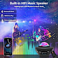 Miniatyrbilde 2 av 5: Stjerneprojektor LED Galakse Lysprojektor Bluetooth-tilkobling