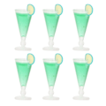 Pikkukuva 3 / 8: 20 kpl nukkekodin cocktail-laseja simulointi elämän kohtaus 1/12 mittakaava mini cocktail-lasit lelu nukkekoti sisustus vihreä