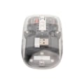 Miniatyrbild 4 av 8: Trådlös Bluetooth-mus transparent klar cool skal tyst klick färgglada andningsljus bärbar dator möss grå