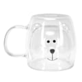 Miniatyrbilde 8 av 8: 250 ml bjørneformet glasskopp dobbeltvegget vann te kaffe melkemugg med håndtak for hjemmetTransparent