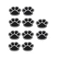 Embroidered Dog Paw Patch Black Fabric for Decoration 10 Pcs