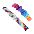 Miniatyrbild 6 av 8: 2 st ersättningsvävda klockarmband färgglada justerbar storlek elastiskt hårsnodds klockarmband för Fitbit Versa