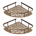 Miniatyrbillede 6 af 8: Vægmonteret badeværelse brusebad hjørnehylder aluminiumlegering 2-lags hjørne badeværelse bordplade arrangør udsøgt antikt design