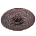 Miniatyrbillede 3 af 8: Zinklegering røgelsespind Brænder Holder Dragemønster Røgelseskar plade til hjemmet tempel (rød bronze)