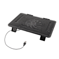 Miniatyrbild 5 av 8: Bärbar datorkylare kylplatta Bas Stor fläkt USB stativ för 14" eller under Notebook Black